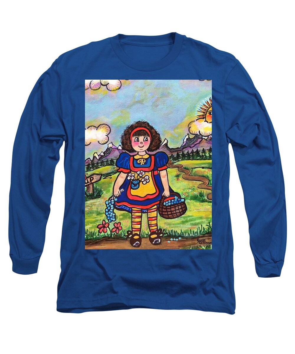 Dolly And Friends Long Sleeve T-Shirt featuring the painting Dolly by Susie Grossman