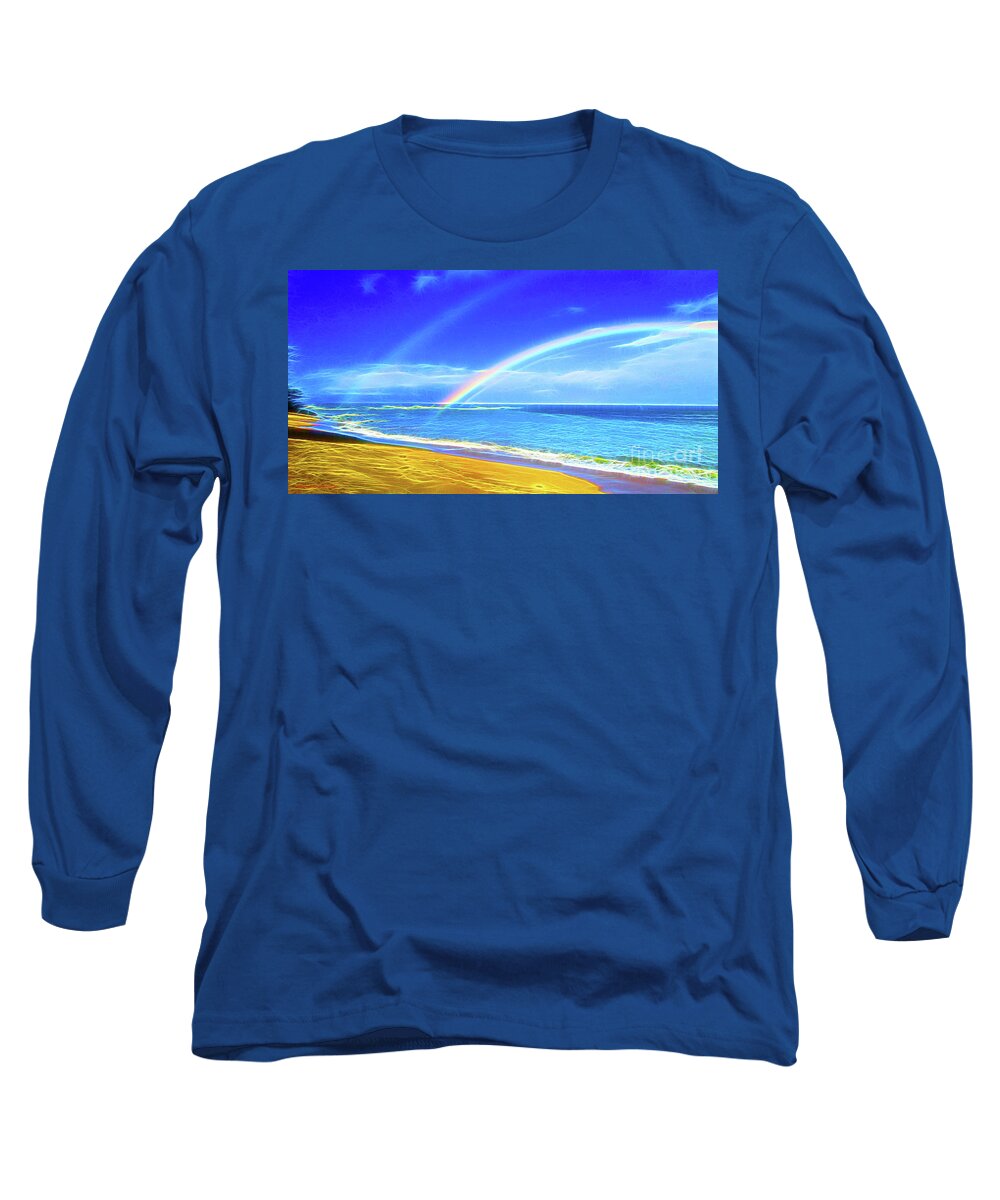 Rainbow Long Sleeve T-Shirt featuring the photograph Double Rainbow by Jerome Stumphauzer