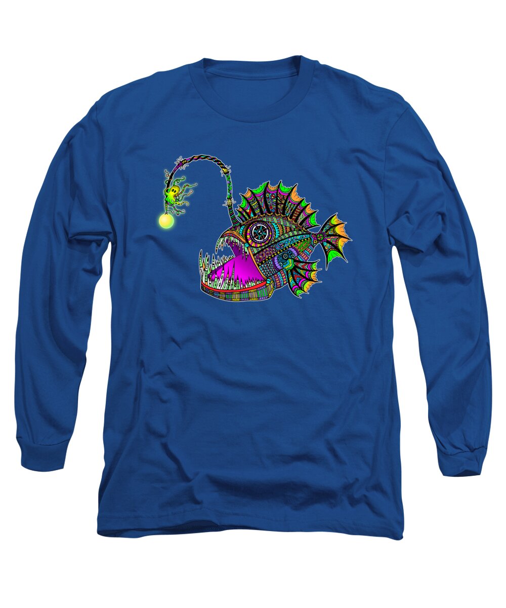 Angler Fish Long Sleeve T-Shirt featuring the digital art Electric Angler Fish by Tammy Wetzel