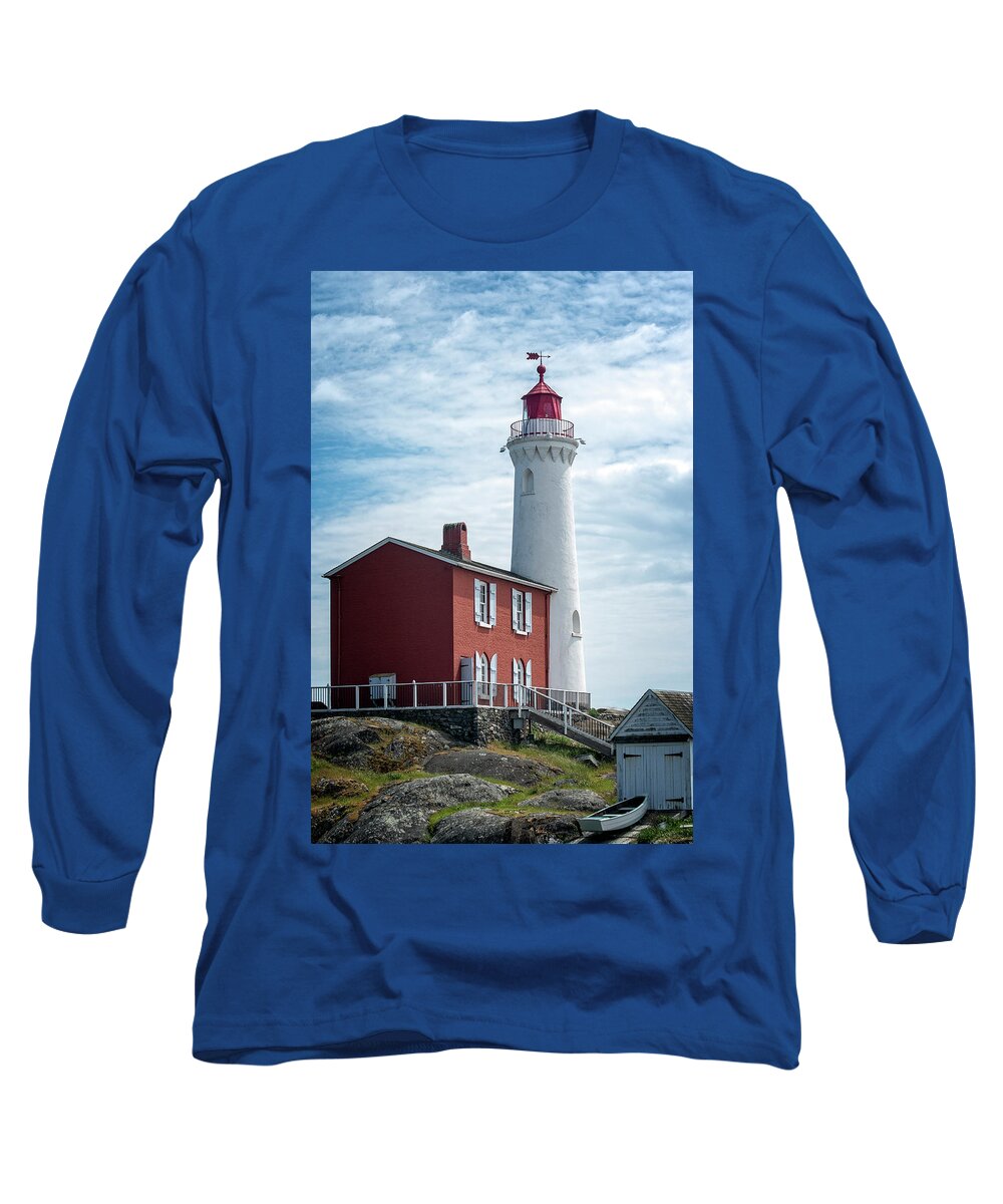 Fisgard Lighthouse Long Sleeve T-Shirt featuring the photograph Fisgard Lighthouse by Jeanette Mahoney