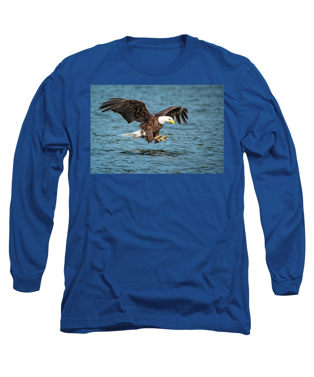 Bald Eagle Long Sleeve T-Shirt featuring the photograph Fishing by Jeanette Mahoney