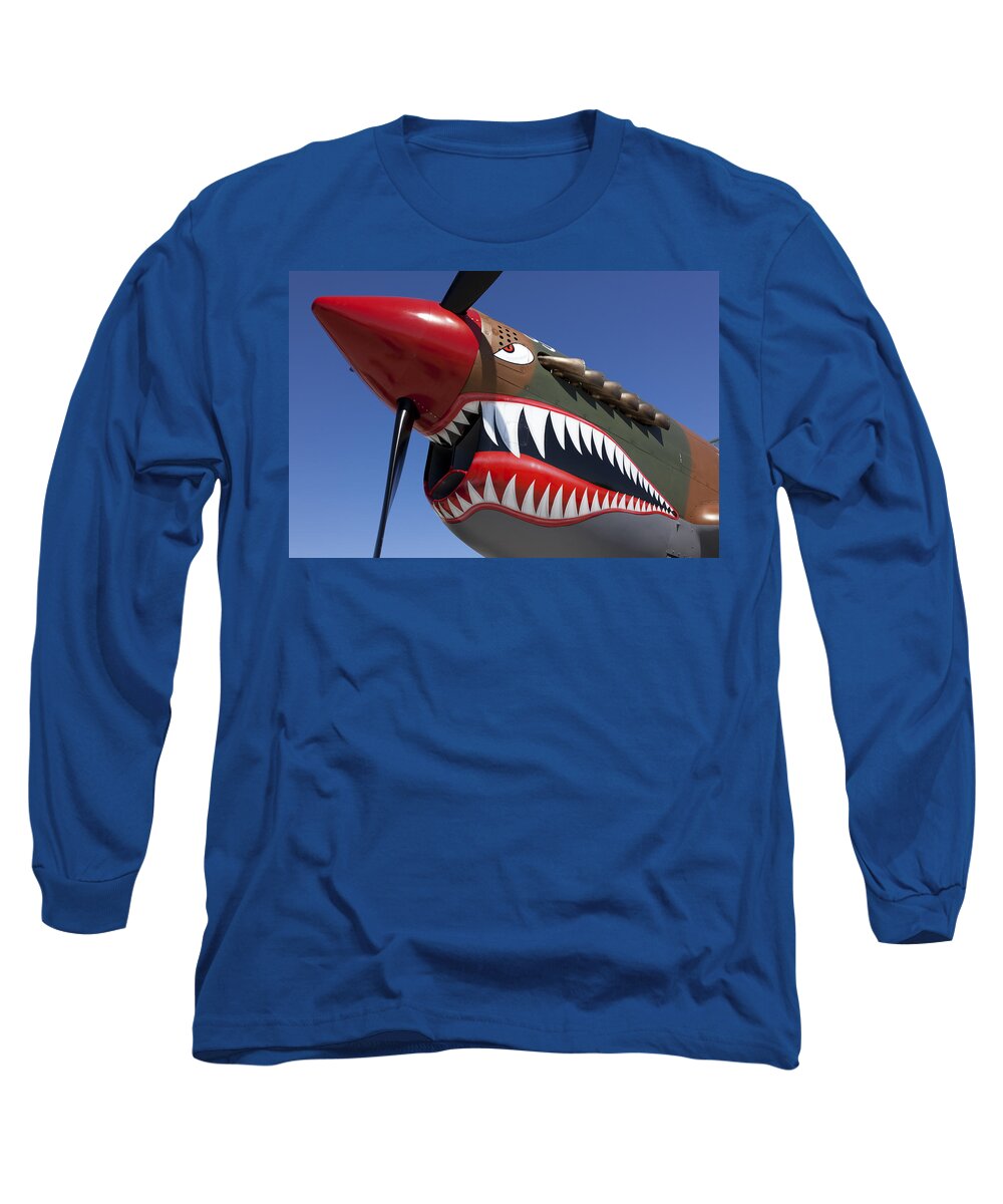 P-40 Long Sleeve T-Shirt featuring the photograph Flying tiger plane by Garry Gay