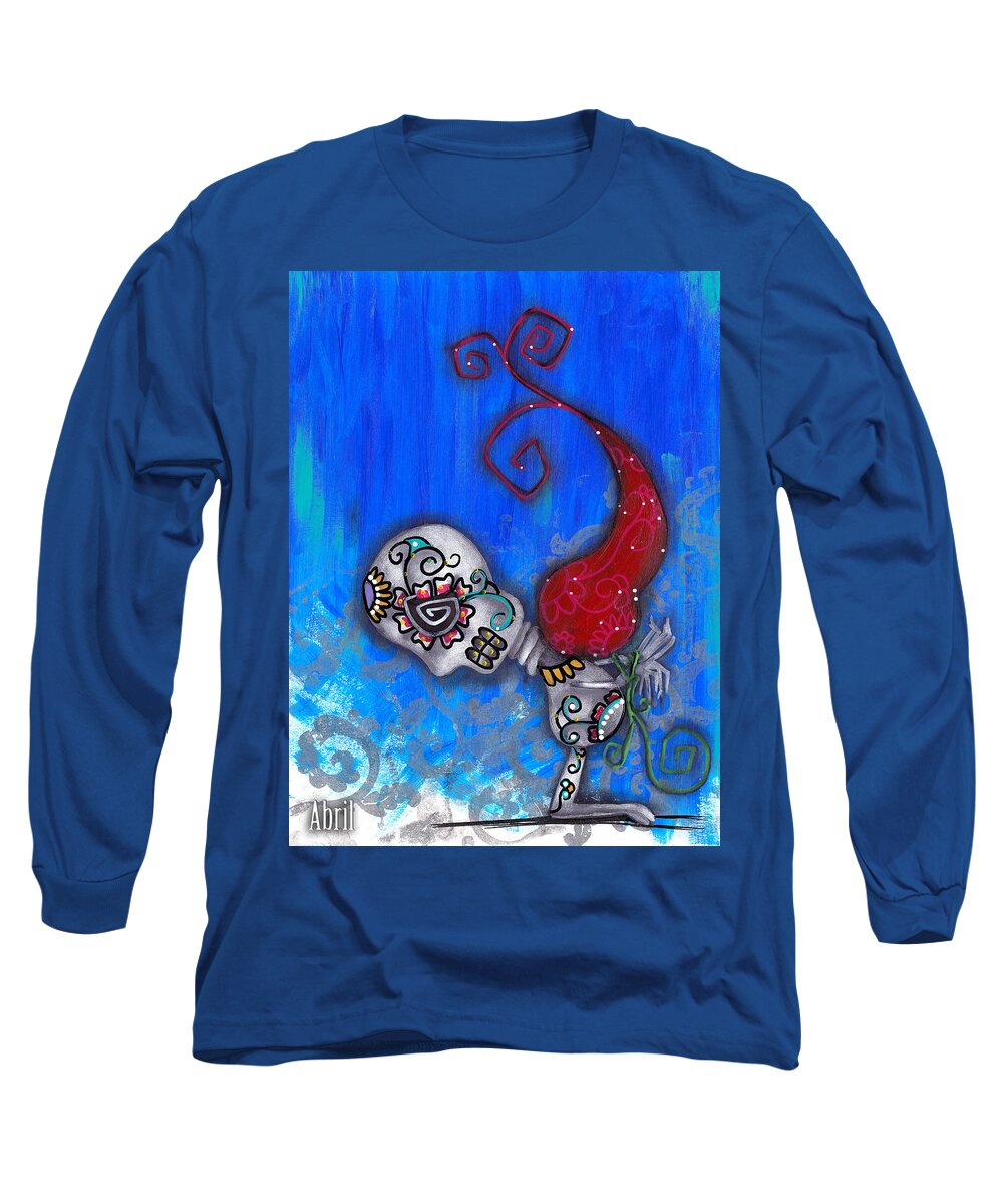 Day Of The Dead Long Sleeve T-Shirt featuring the painting Forgiveness by Abril Andrade