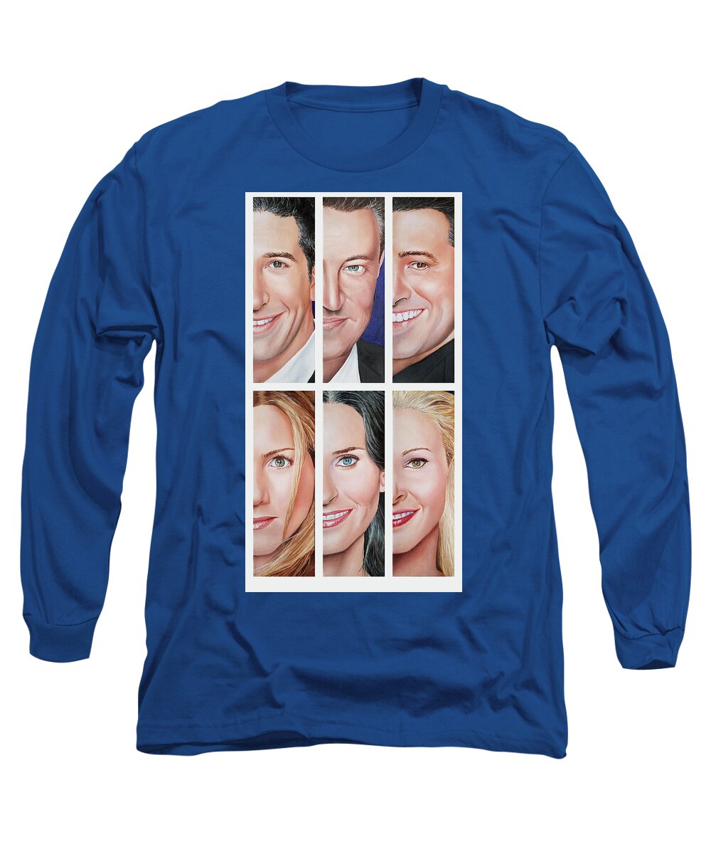 Friends Tv Show Long Sleeve T-Shirt featuring the painting Friends Set Two by Vic Ritchey