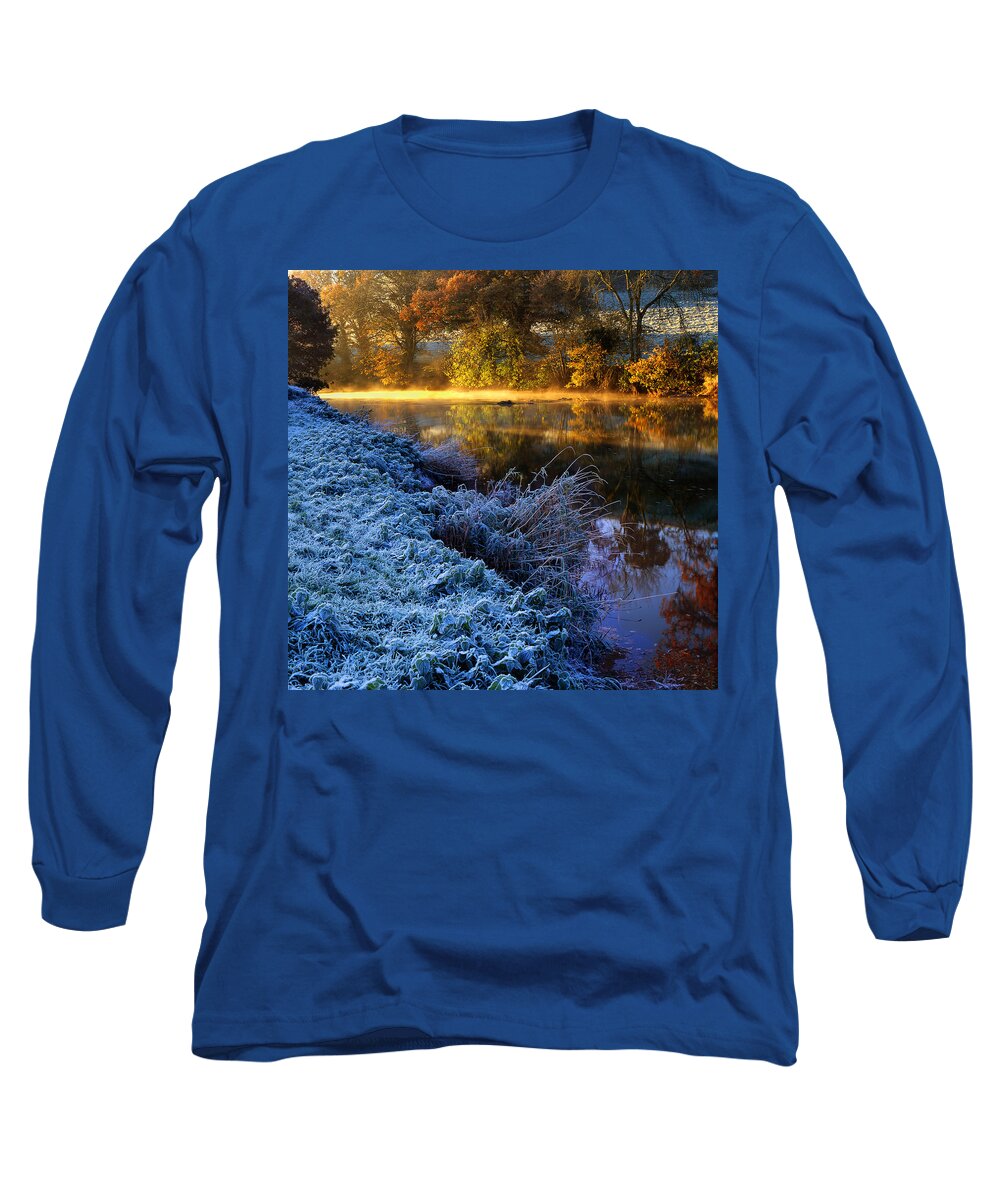 Autumn Long Sleeve T-Shirt featuring the photograph Frosty Autumnal Tamar River by Maggie Mccall