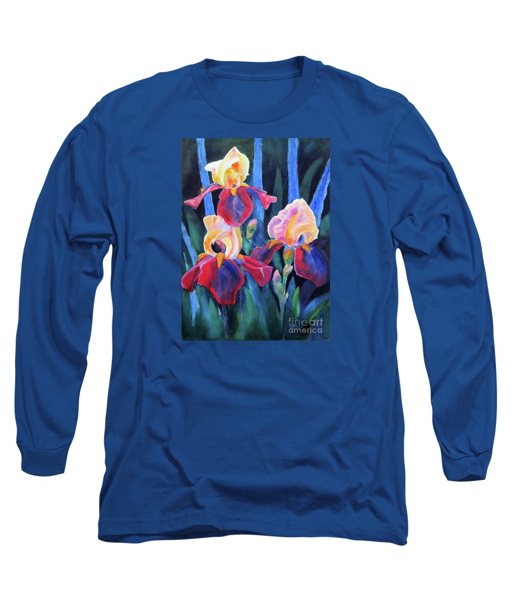 Glorious Rusties & Blue Long Sleeve T-Shirt featuring the painting Glorious Rusties and Blue by Kathy Braud