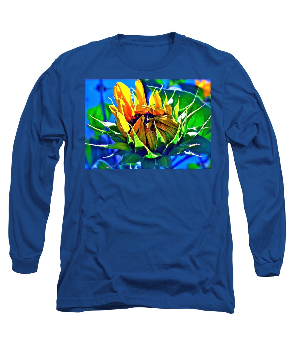 Photograph Of Sunflower Long Sleeve T-Shirt featuring the photograph God's Creation by Gwyn Newcombe