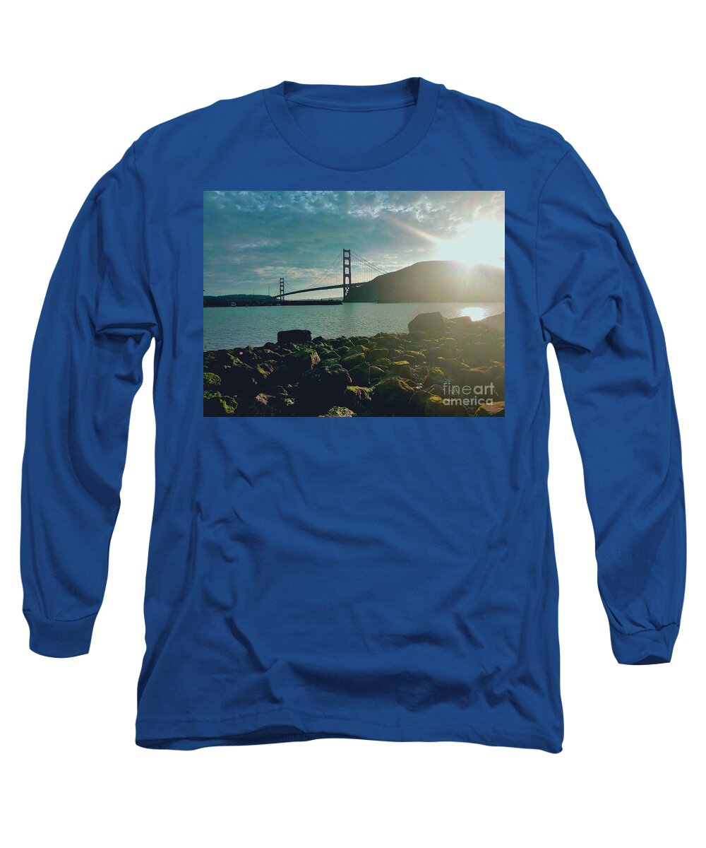 Golden Gate Bridge Long Sleeve T-Shirt featuring the photograph Golden Gate Bridge December Morning by Artist Linda Marie