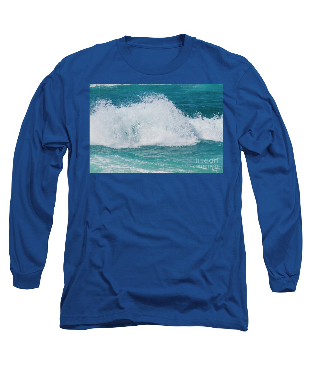 Wave Faces Long Sleeve T-Shirt featuring the photograph Hookipa Splash Waves Beach Break Shore Break Pacific Ocean Maui by Sharon Mau