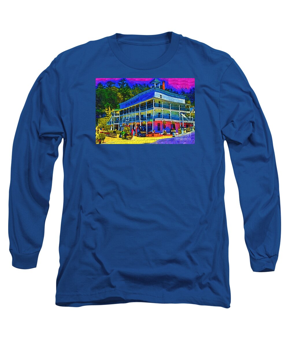 Roche Harbor Long Sleeve T-Shirt featuring the digital art Hotel De Haro by Kirt Tisdale