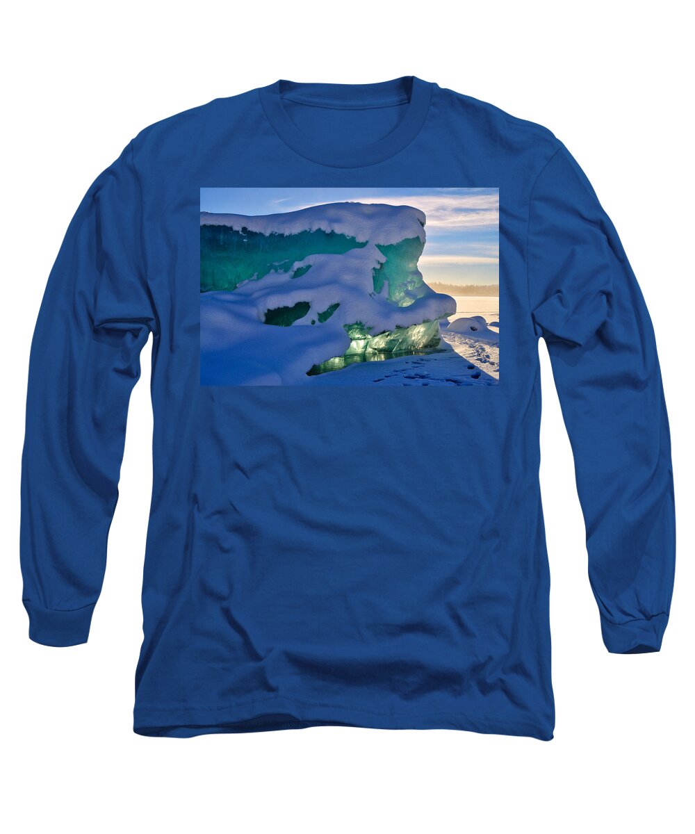 Iceberg Long Sleeve T-Shirt featuring the photograph Iceberg's Glow - Mendenhall Glacier by Cathy Mahnke