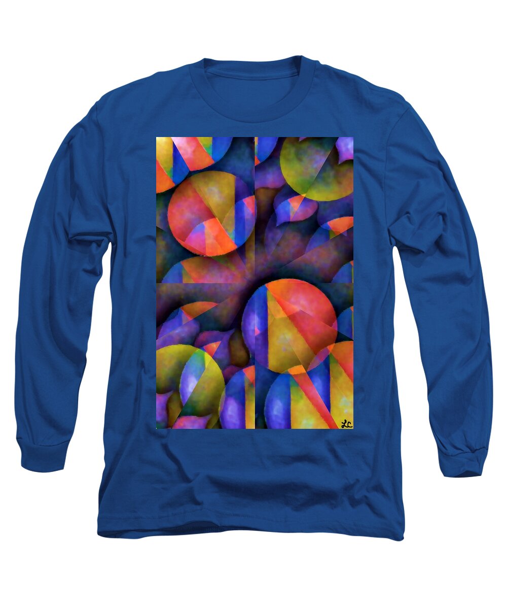 Cubism Wall Art Long Sleeve T-Shirt featuring the pastel Inner Foundations by Laurie's Intuitive