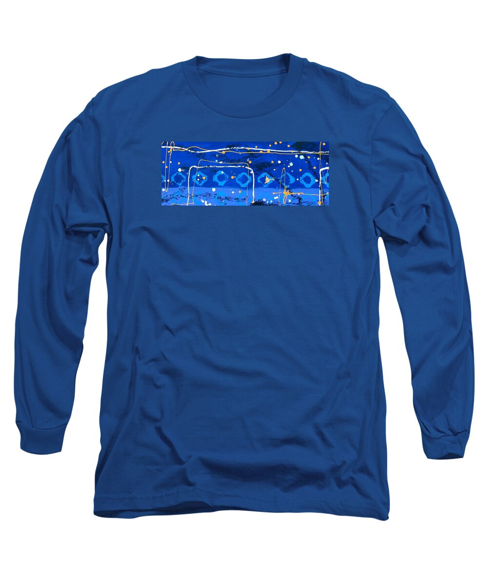 Abstract Long Sleeve T-Shirt featuring the painting Just a Bit Crazy by Louise Adams