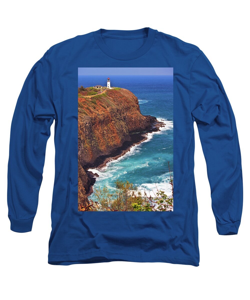 Kilauea Long Sleeve T-Shirt featuring the photograph Kilauea Lighthouse on the island of Kauai, Hawaii, United States of America     by Sam Antonio