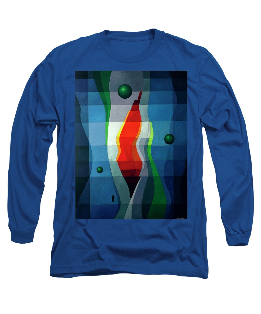 #abstract Long Sleeve T-Shirt featuring the painting La Isla by Alberto DAssumpcao