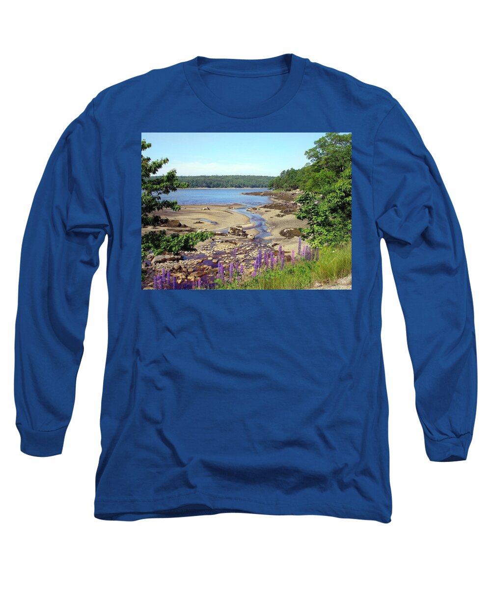 Lupines Long Sleeve T-Shirt featuring the photograph Maine Lupines by Anne Sands