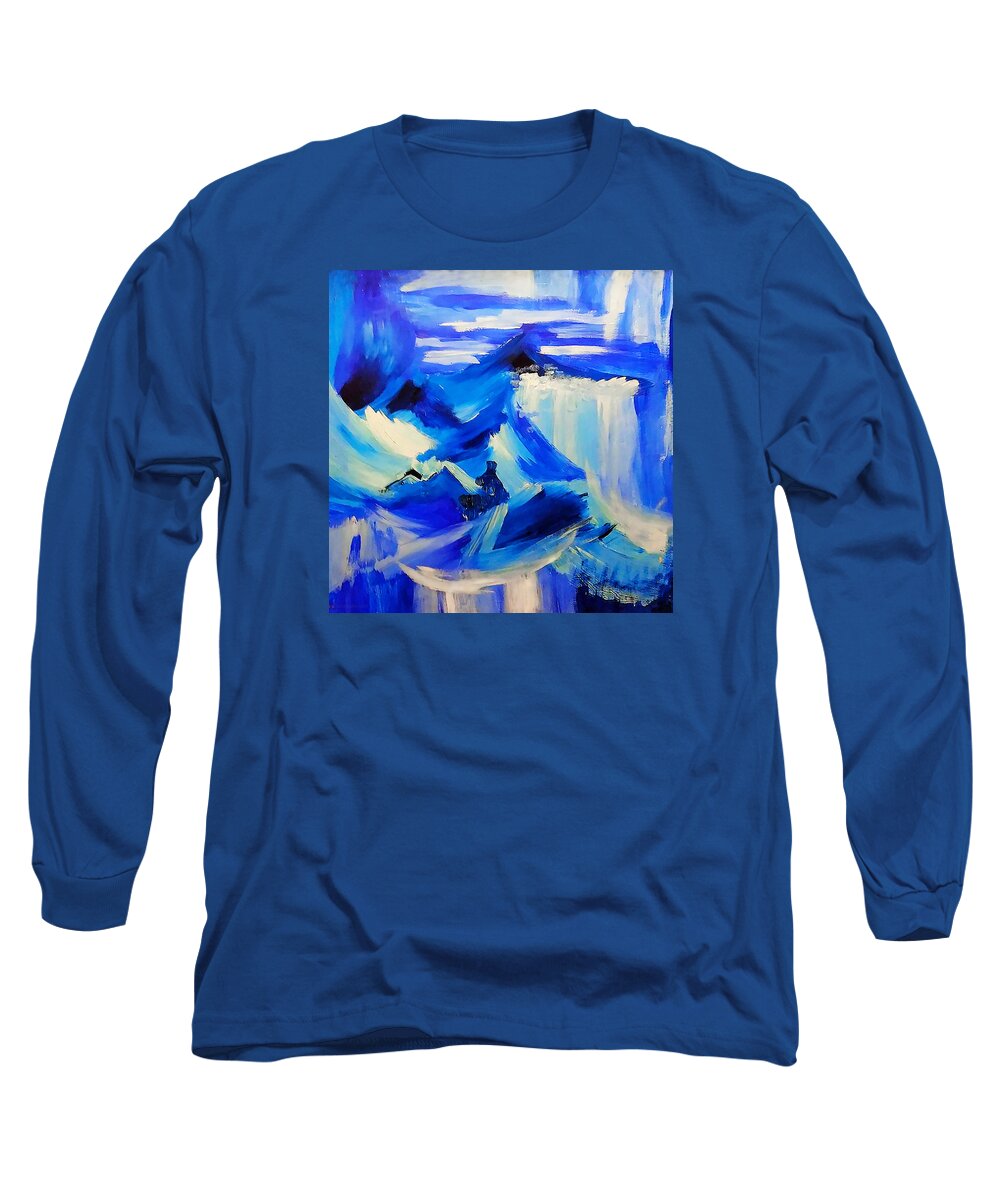 Susan Vineyardmountains Long Sleeve T-Shirt featuring the painting Meditation by Susan Vineyard