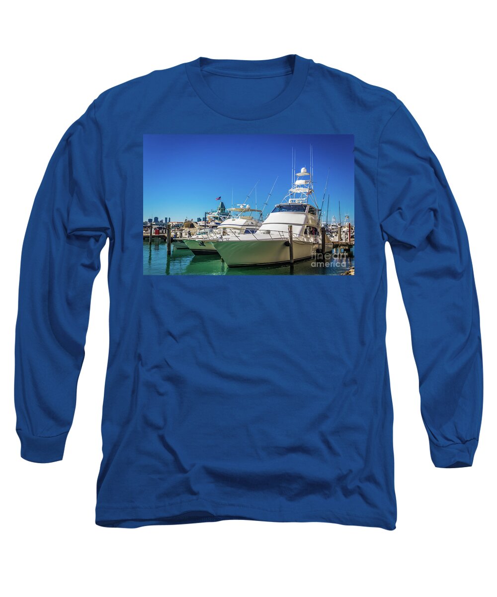 Luxury Yacht Long Sleeve T-Shirt featuring the photograph Luxury Yacht Artwork 28 by Carlos Diaz