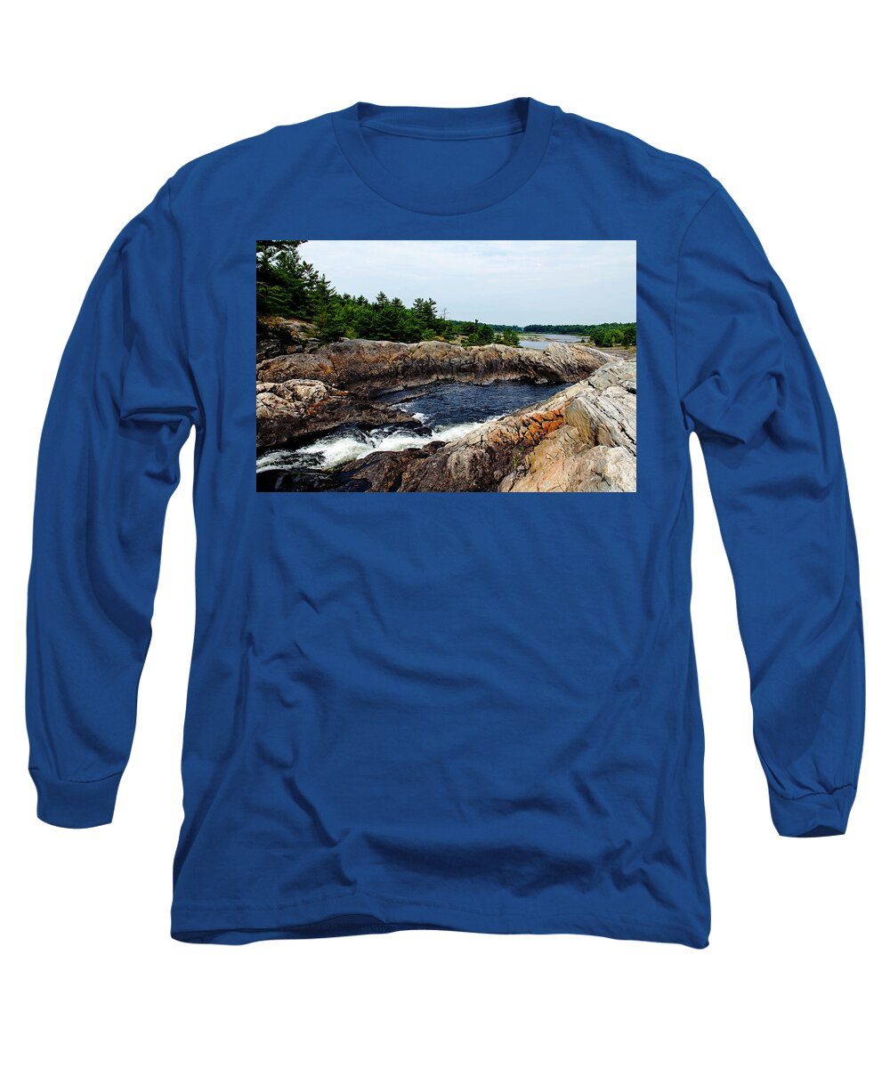 Waterfall Long Sleeve T-Shirt featuring the photograph Moon Landscape by Debbie Oppermann