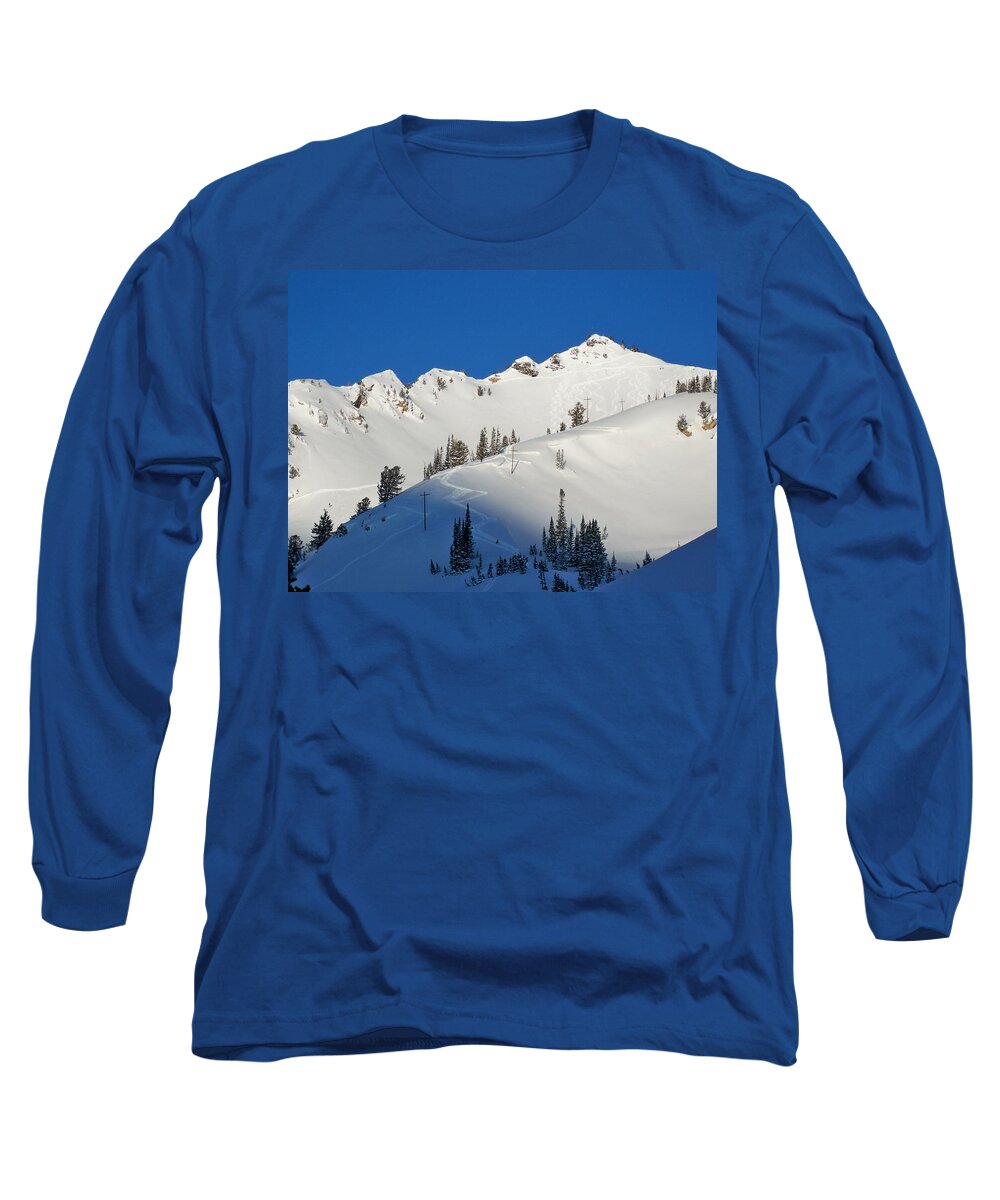 Ski Long Sleeve T-Shirt featuring the photograph Morning Pow Wow by Michael Cuozzo