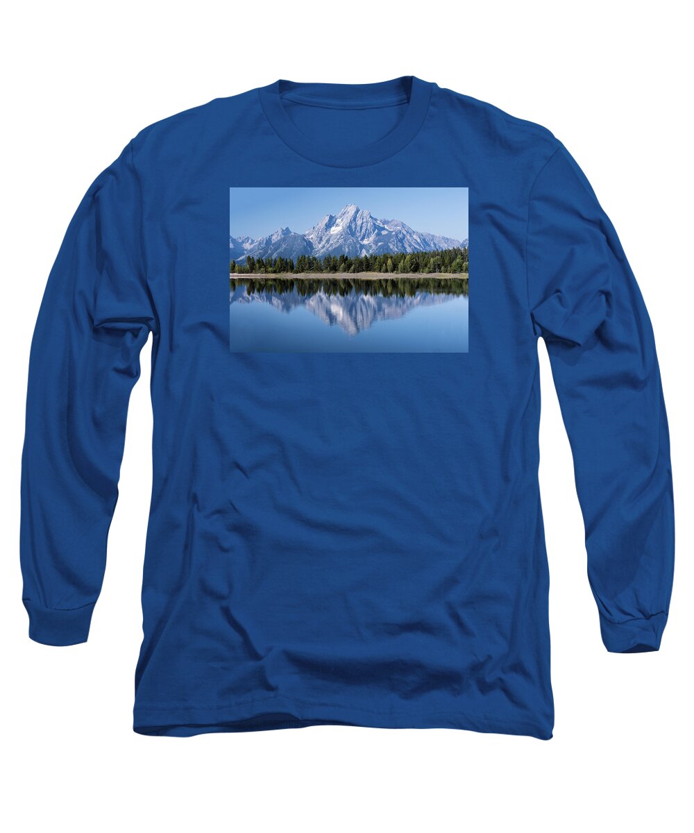 Mountain Long Sleeve T-Shirt featuring the photograph Mt. Moran Grand Tetons by William Bitman
