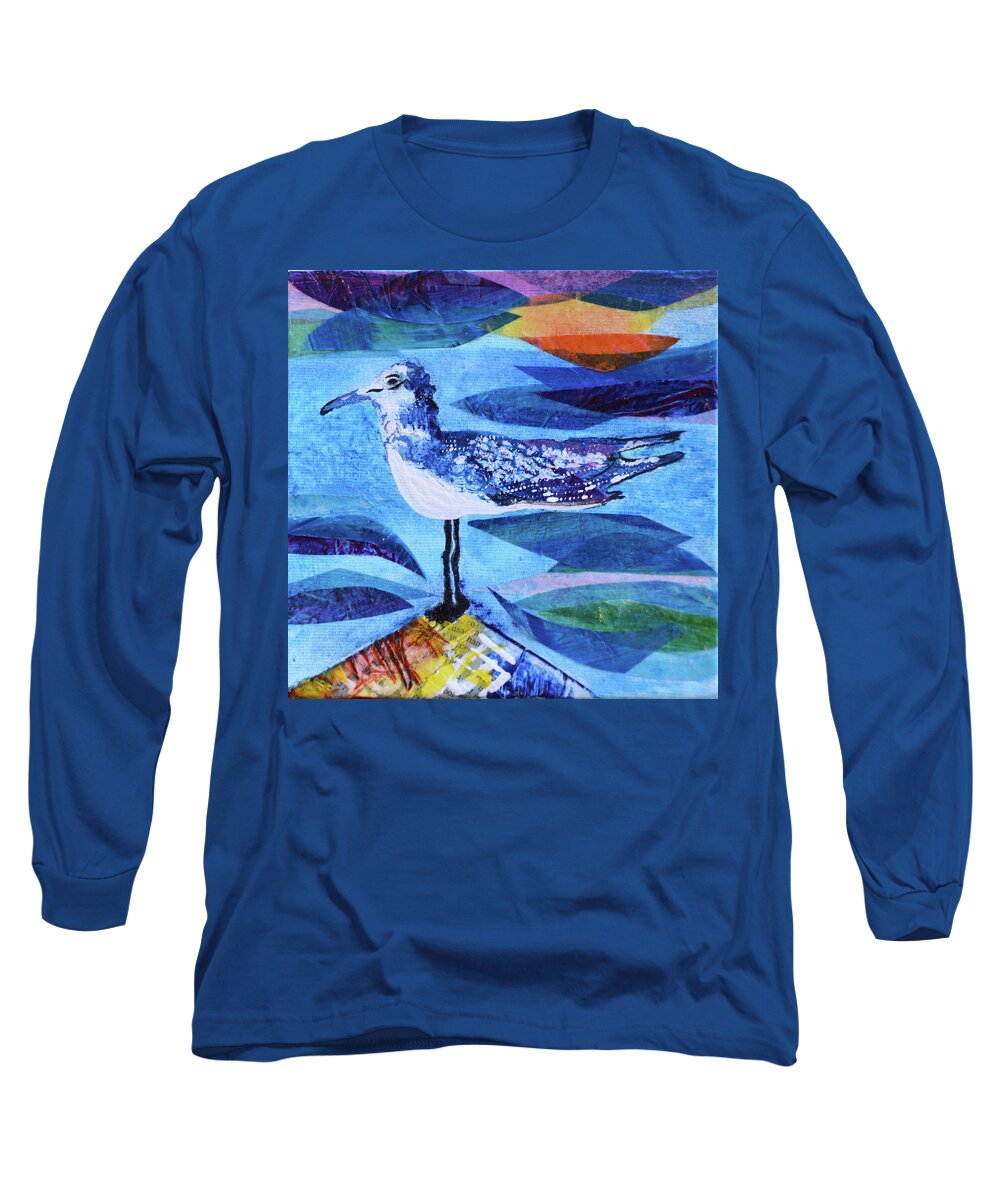 Tern Long Sleeve T-Shirt featuring the mixed media My Tern by Julia Malakoff