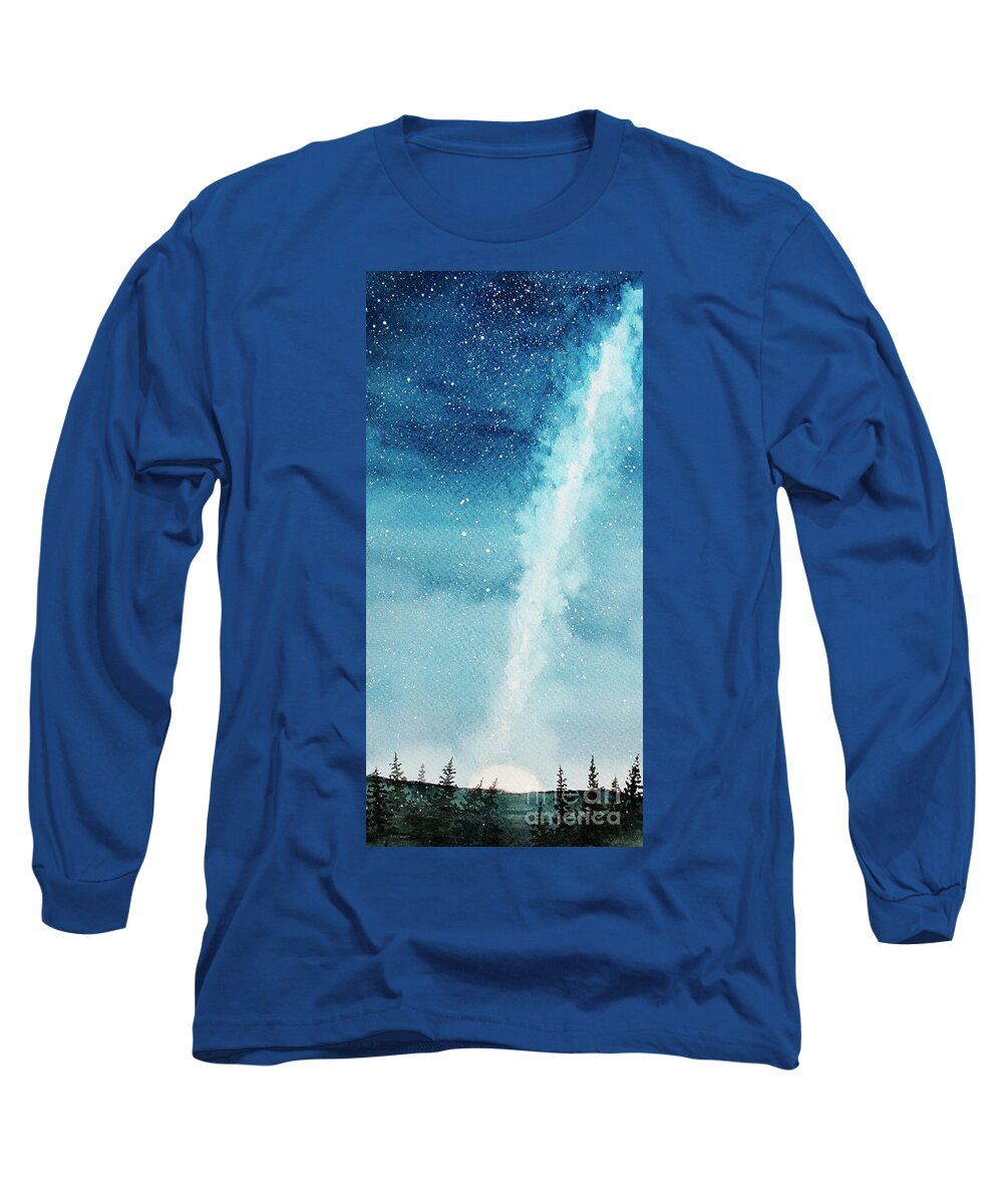 Night Long Sleeve T-Shirt featuring the painting Night Sky by Rebecca Davis