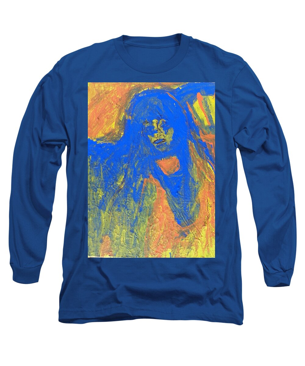 Expressive Long Sleeve T-Shirt featuring the painting Night Terrors by Judith Redman