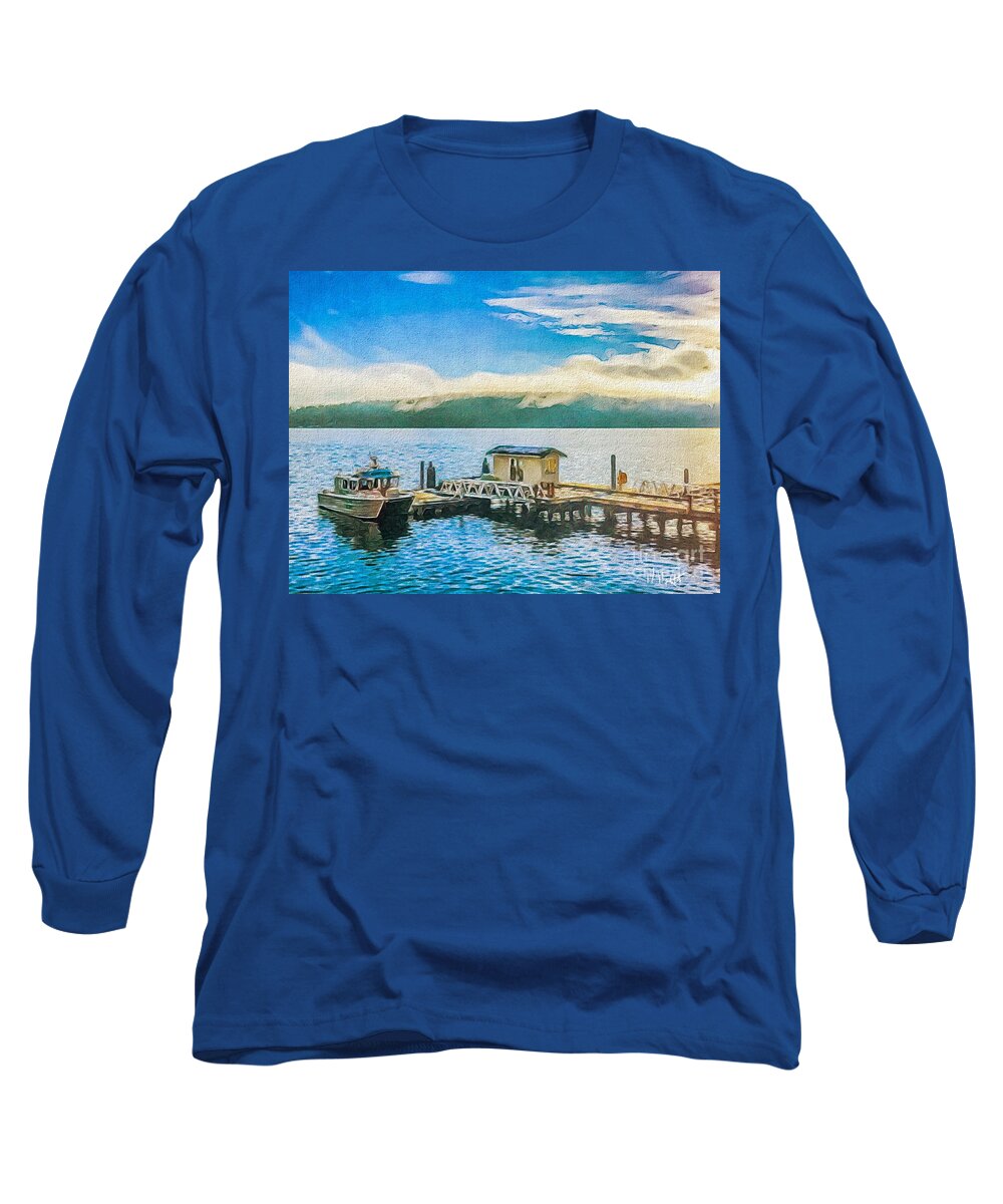 Orcas Long Sleeve T-Shirt featuring the photograph Orcas Village Dock by William Wyckoff
