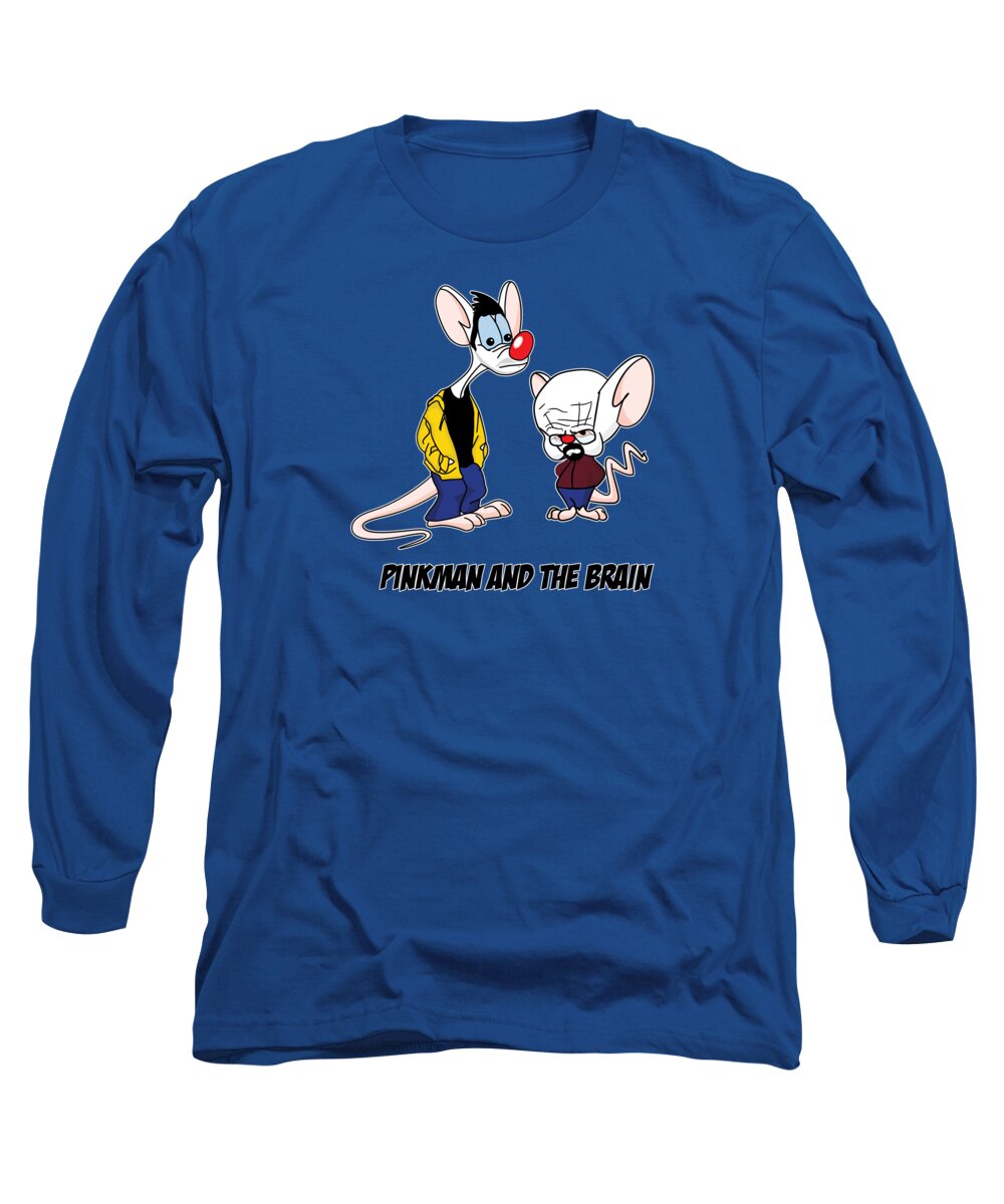 Bryan Cranston Long Sleeve T-Shirt featuring the photograph Pinkman And The Brain Breaking Bad Parody Pinky And The Brain Parody Breaking Bad Tv Show by Paul Telling