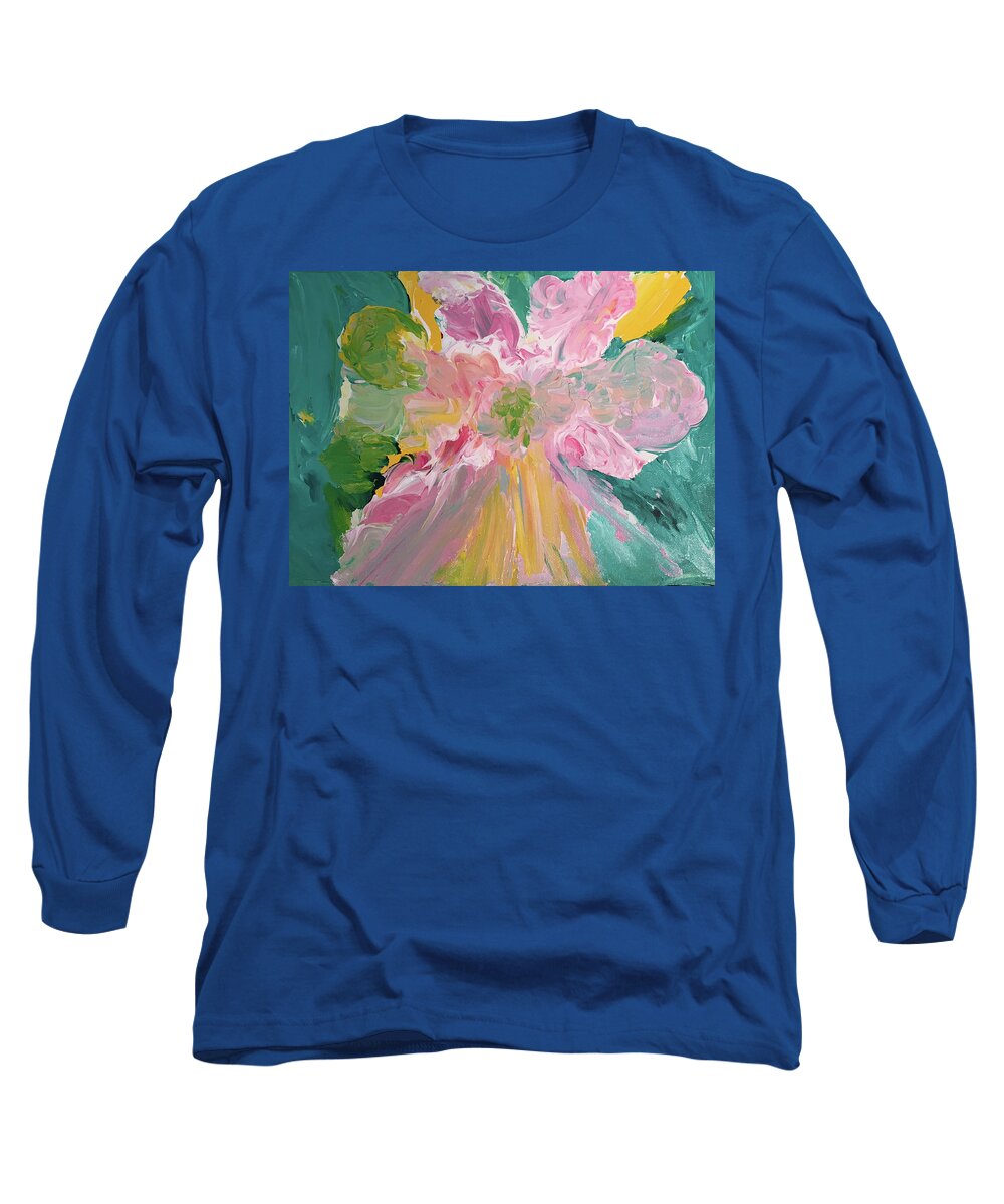 Pinks Long Sleeve T-Shirt featuring the painting Pretty in Pastels by Karen Nicholson