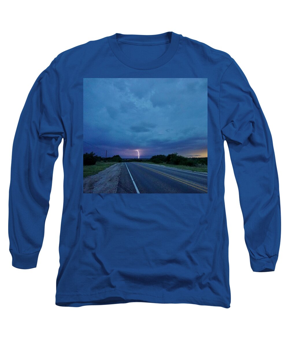 Texas Long Sleeve T-Shirt featuring the photograph Lightning Over Sonora by Ed Sweeney