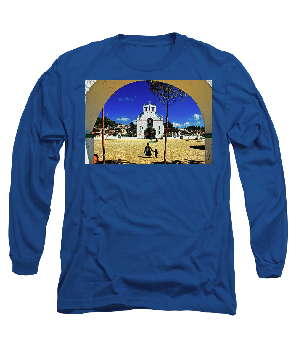 Chamula Long Sleeve T-Shirt featuring the photograph San Juan Chamula Church in Chiapas, Mexico by Sam Antonio