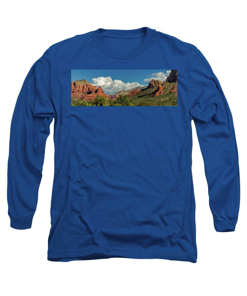 Red Long Sleeve T-Shirt featuring the photograph Sedona Panoramic II by Bill Gallagher