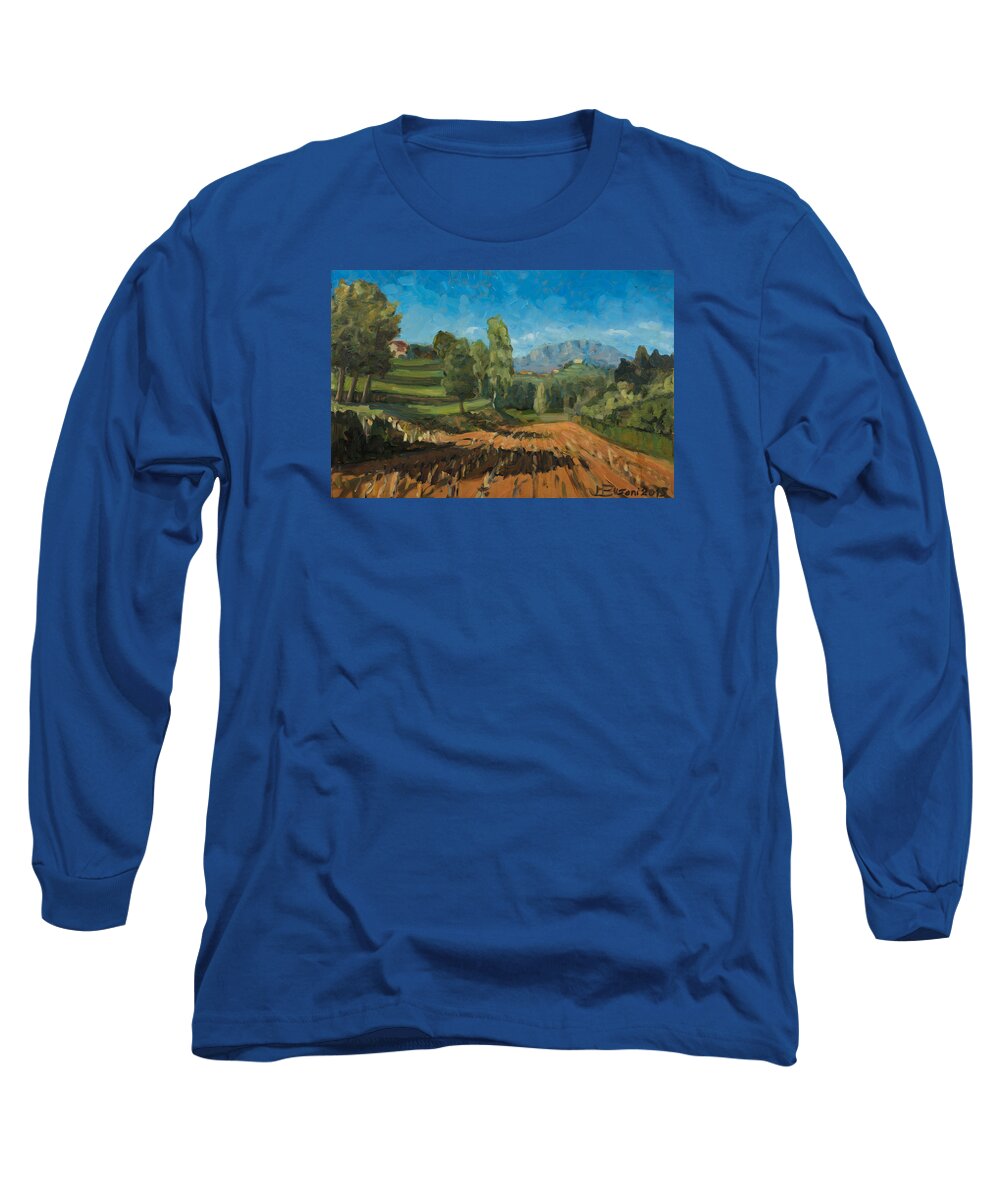 Landscape Long Sleeve T-Shirt featuring the painting September Plain Air by Marco Busoni