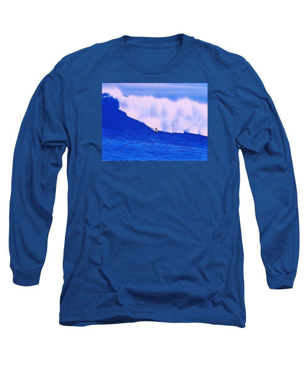 Surfing Long Sleeve T-Shirt featuring the painting Cortes Bank 2012 by John Kaelin