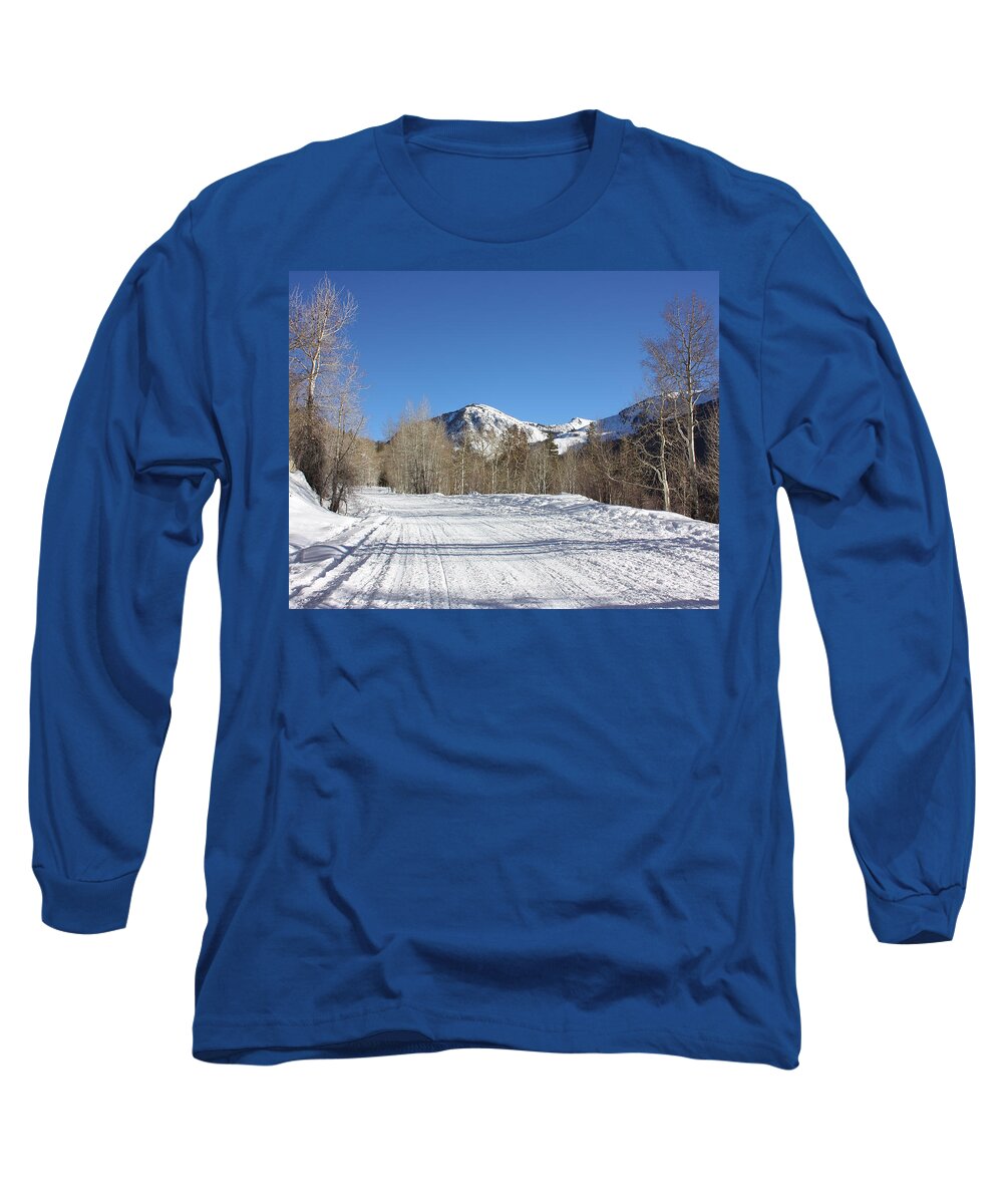 Snow Long Sleeve T-Shirt featuring the photograph Snowy Aspen by Kim Hojnacki