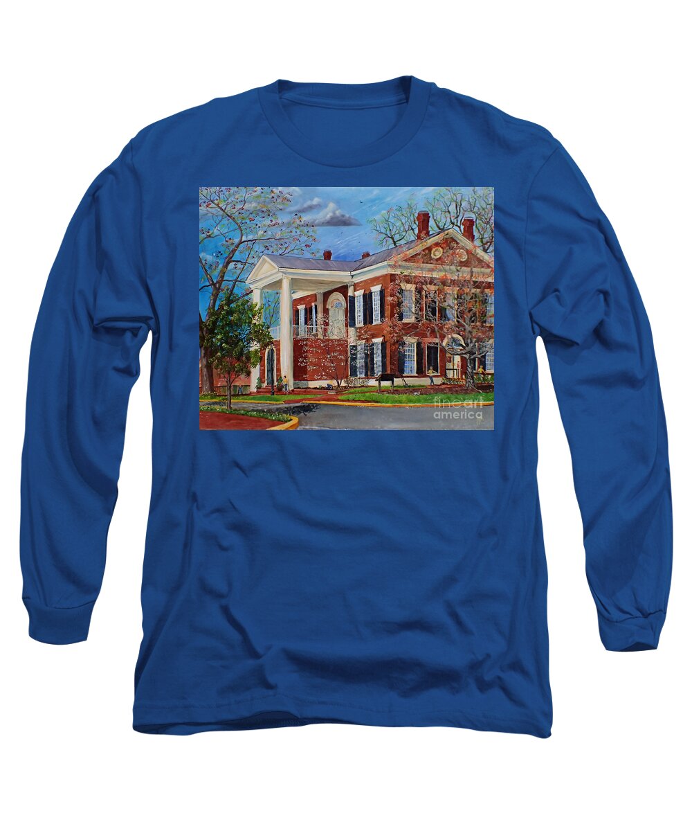 Spring Long Sleeve T-Shirt featuring the painting Spring Planting at the Dahlonega GOld Museum by Nicole Angell