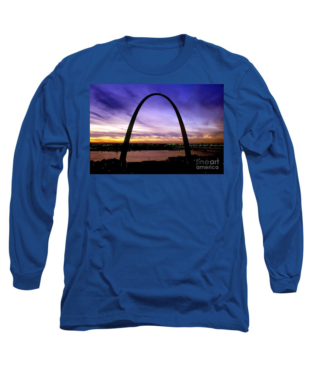 The Gateway Arch Long Sleeve T-Shirt featuring the photograph St. Louis, Missouri by Wernher Krutein