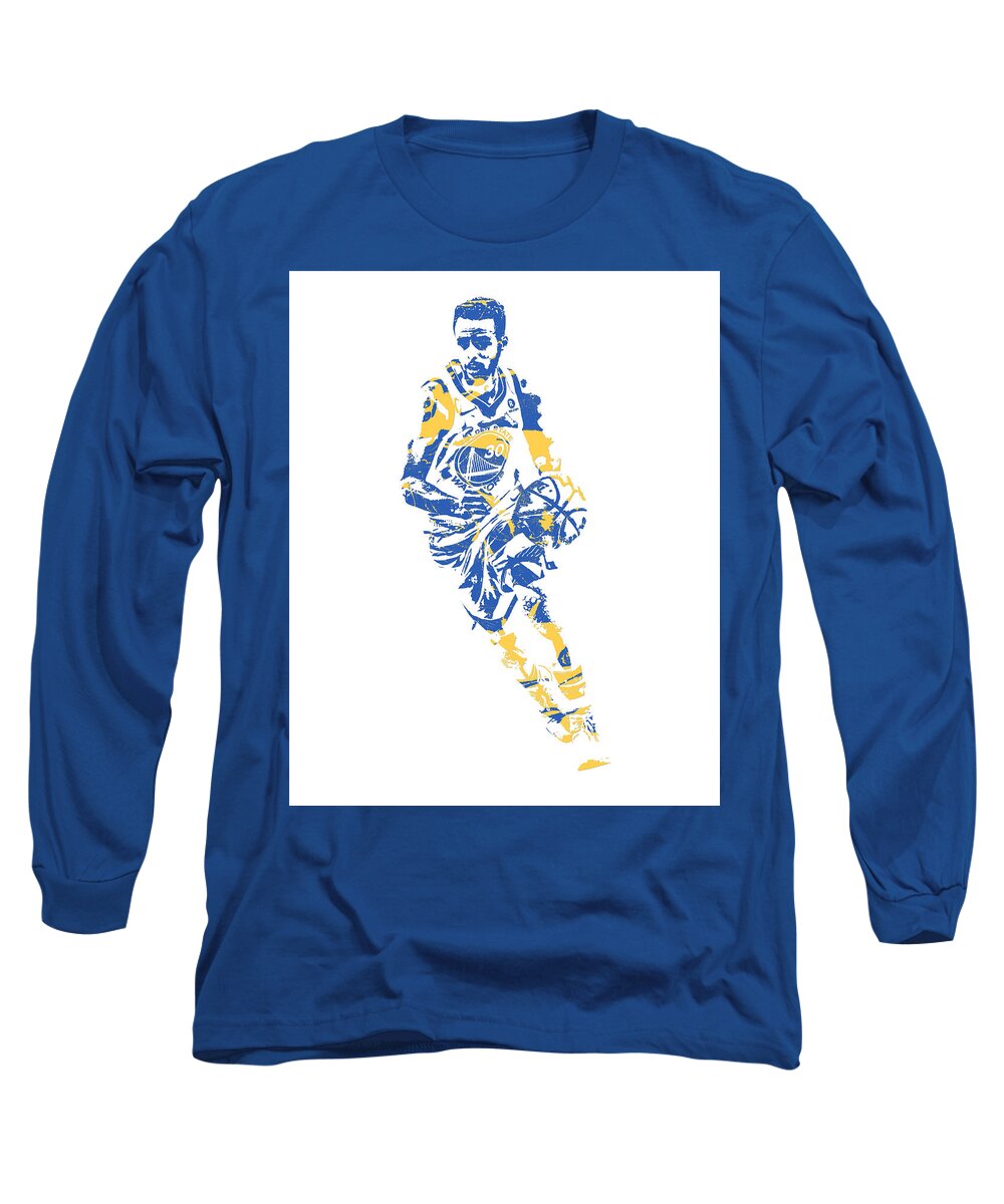 Stephen Curry Golden State Warriors Pixel Art 50 Long Sleeve T-Shirt by Joe  Hamilton - Pixels
