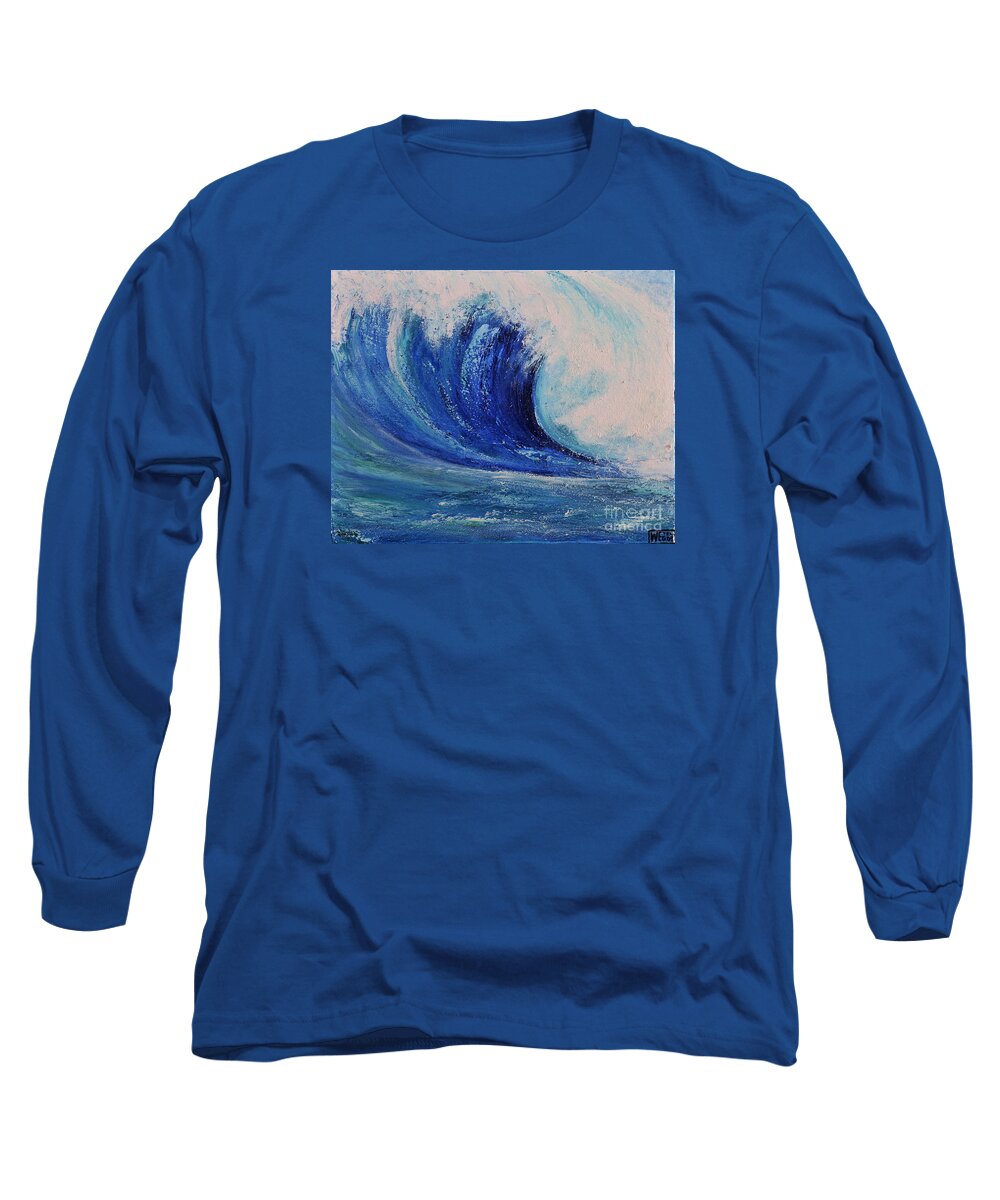 Acrylic Long Sleeve T-Shirt featuring the painting Surf by Teresa Wegrzyn