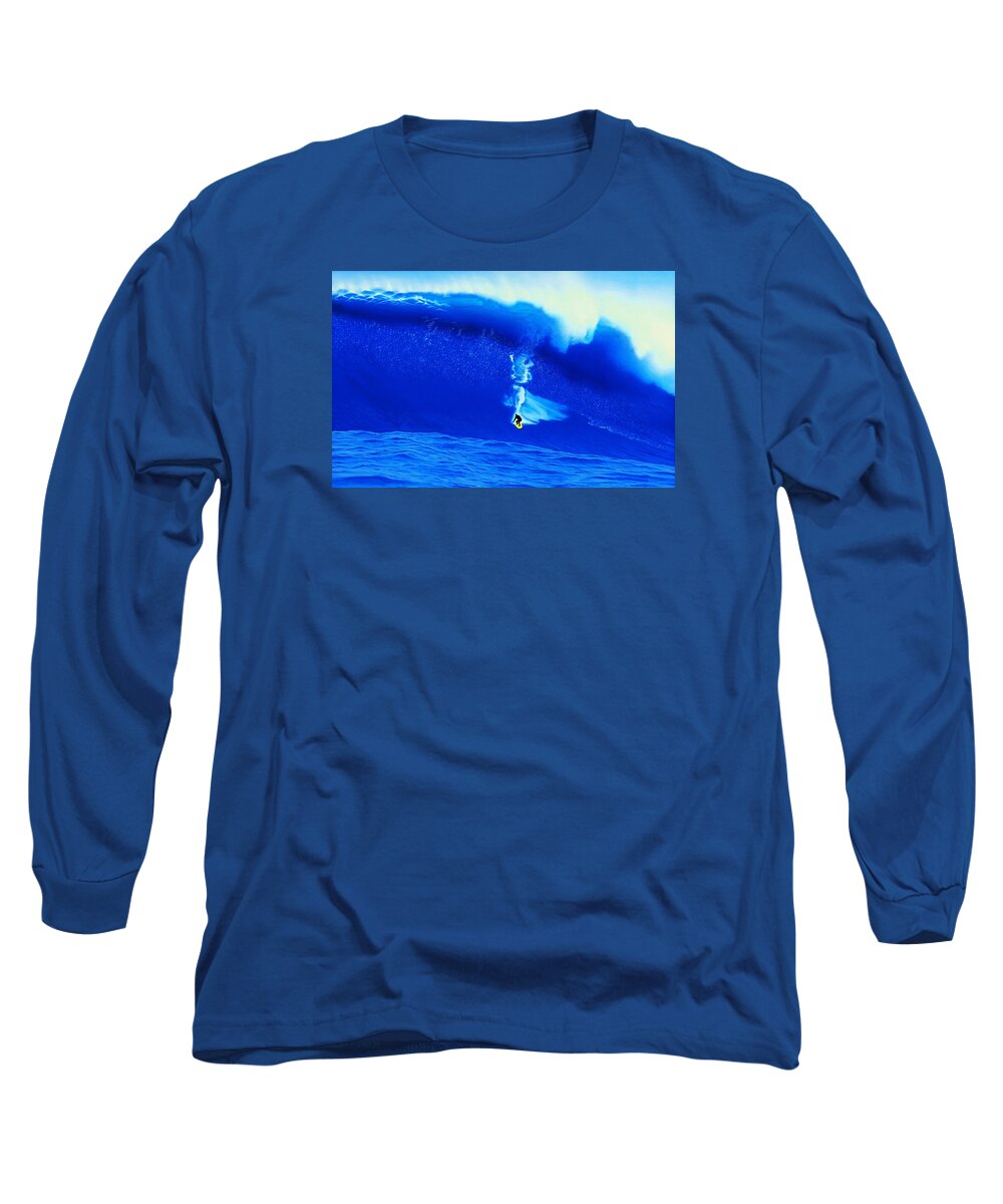 Surfing Long Sleeve T-Shirt featuring the painting Tafelberg Reef 2008 by John Kaelin