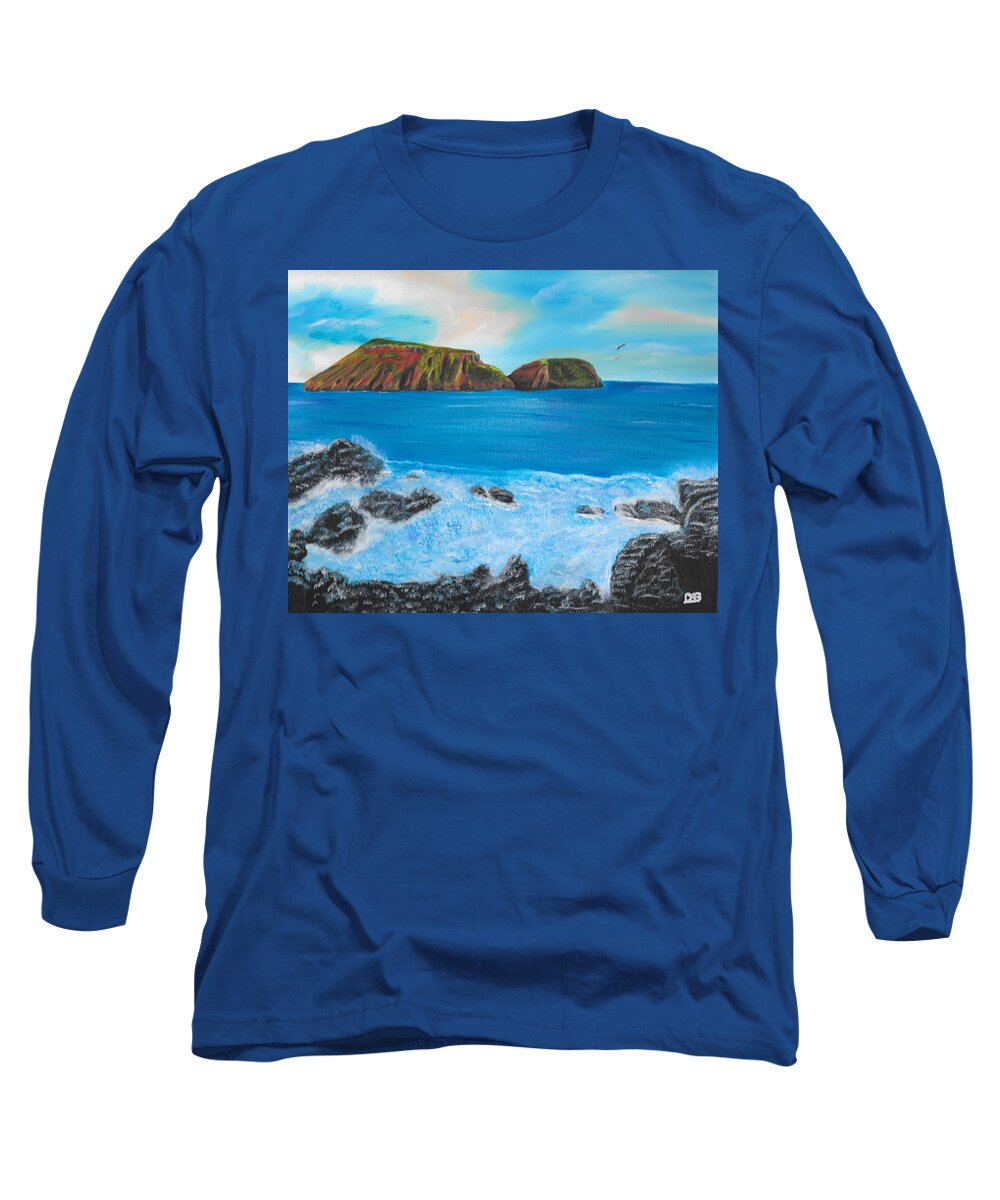 Island Long Sleeve T-Shirt featuring the painting Terceira Island by David Bigelow