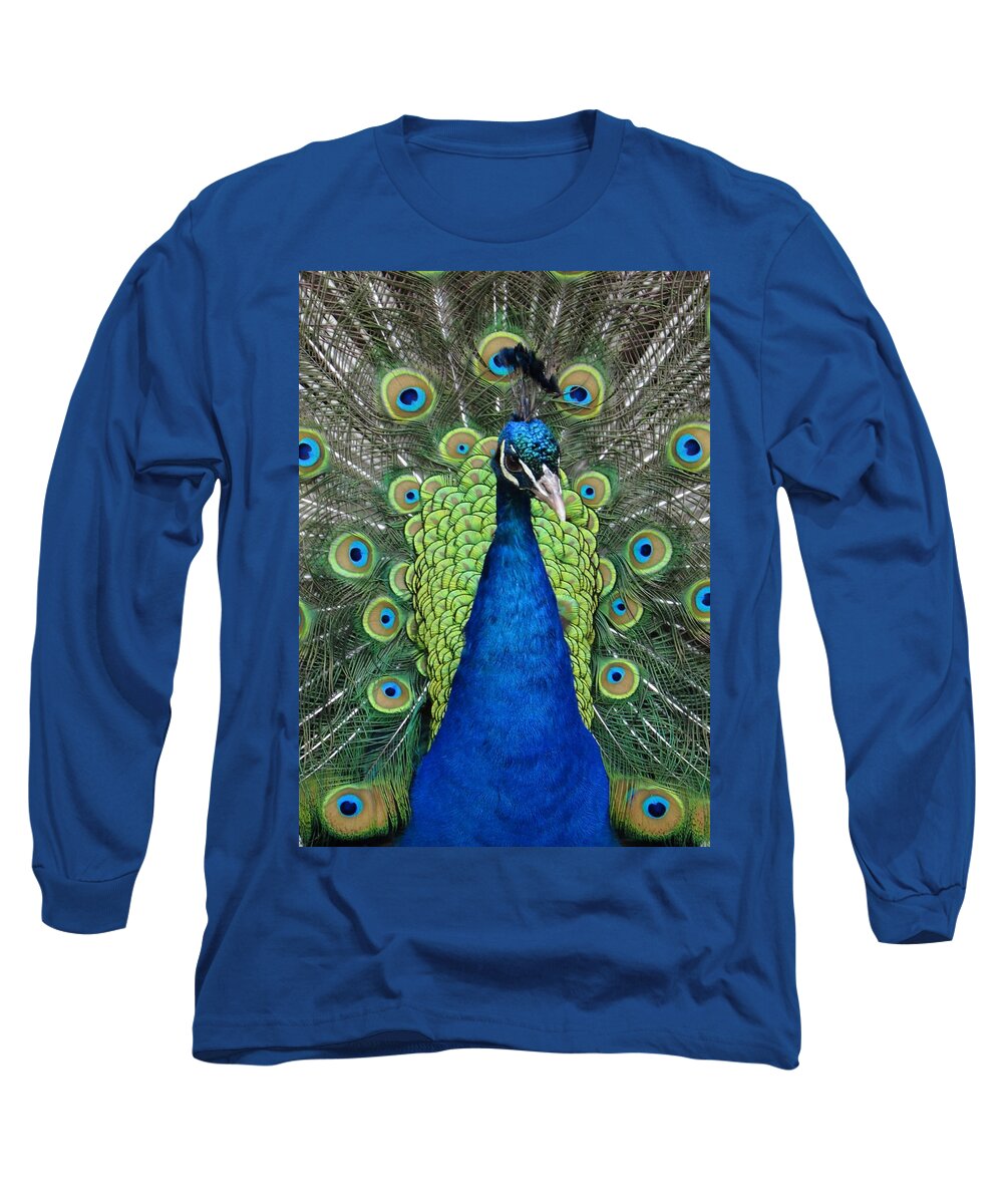 Peacock Plumage Long Sleeve T-Shirt featuring the digital art The Maharaja of Point Defiance by I'ina Van Lawick