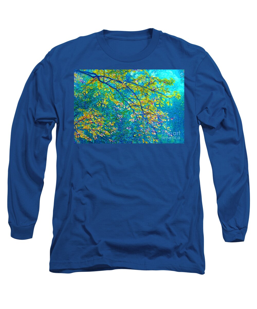 Blue Long Sleeve T-Shirt featuring the photograph The Star of the Forest - 773 by Variance Collections