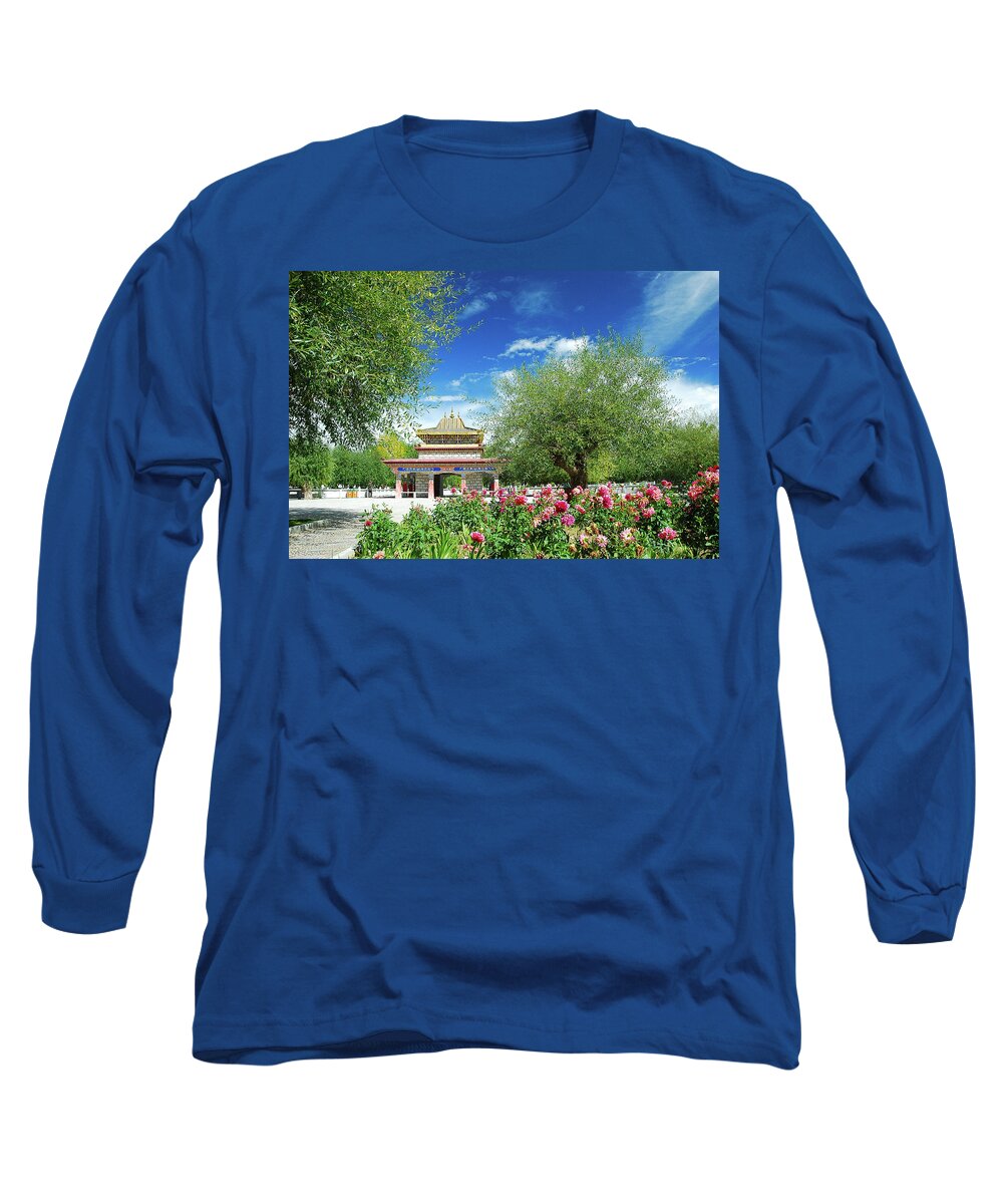 Plateau Long Sleeve T-Shirt featuring the photograph Tibet scenery in autumn by Carl Ning