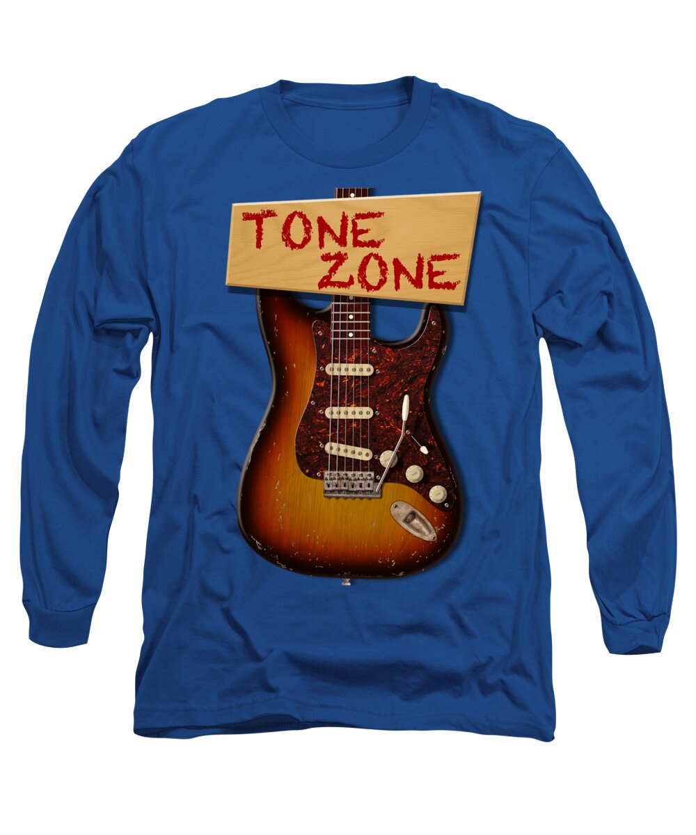 Stratocaster Long Sleeve T-Shirt featuring the digital art Tone Zone T-Shirt by WB Johnston