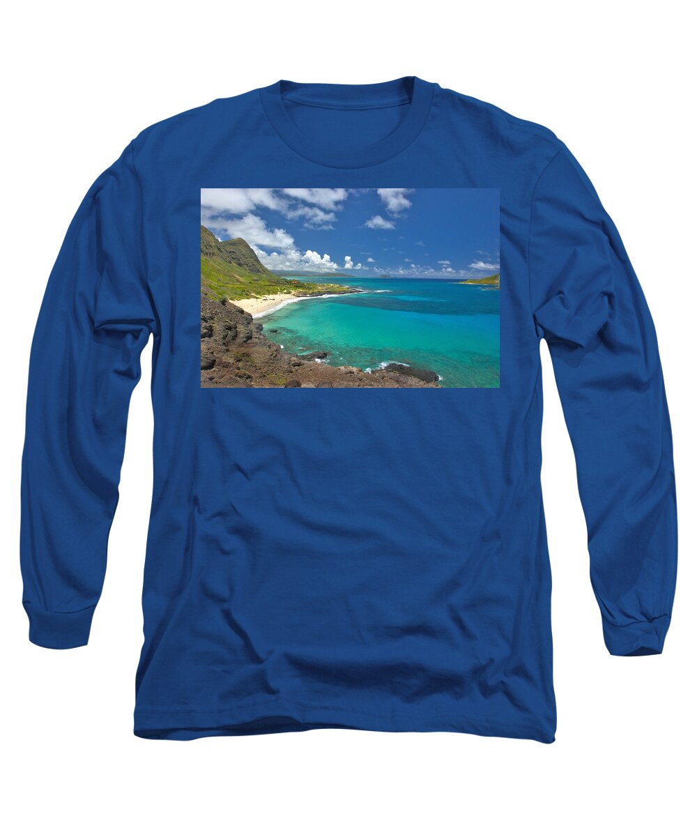 Beach Long Sleeve T-Shirt featuring the photograph Waimanalo Coast by Tomas del Amo - Printscapes