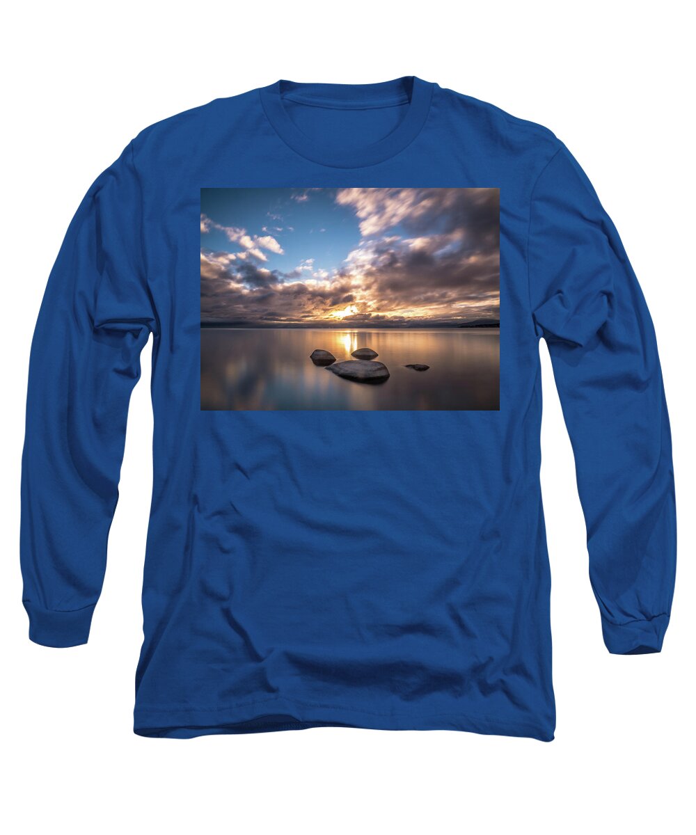 Lake Long Sleeve T-Shirt featuring the photograph Lake Tahoe Sunset #2 by Martin Gollery