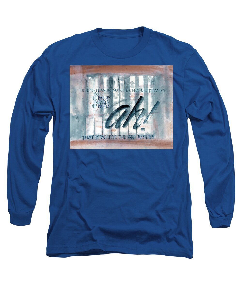 Achievement Long Sleeve T-Shirt featuring the painting ah Music by Judy Dodds